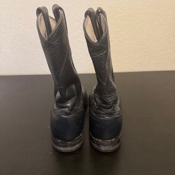 VINTAGE Cowtown black Leather Round Toe Roper Western Cowgirl Boots size 7.5 - Picture 4 of 7